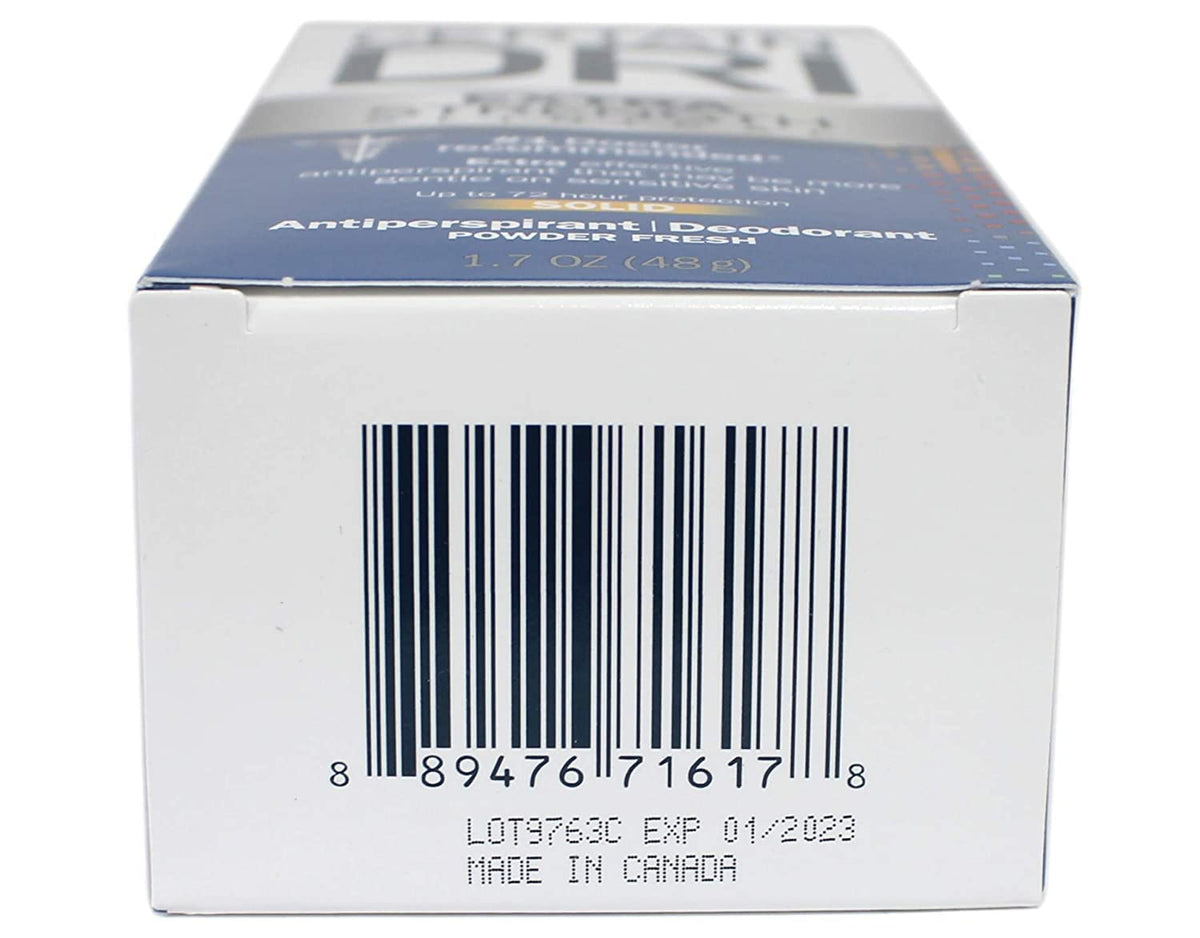 Authentic imported Certain Dri clinical strength solid deodorant packaging for long lasting protection
