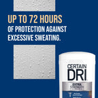 Side view of Certain Dri extra strength antiperspirant showing directions for bedtime application