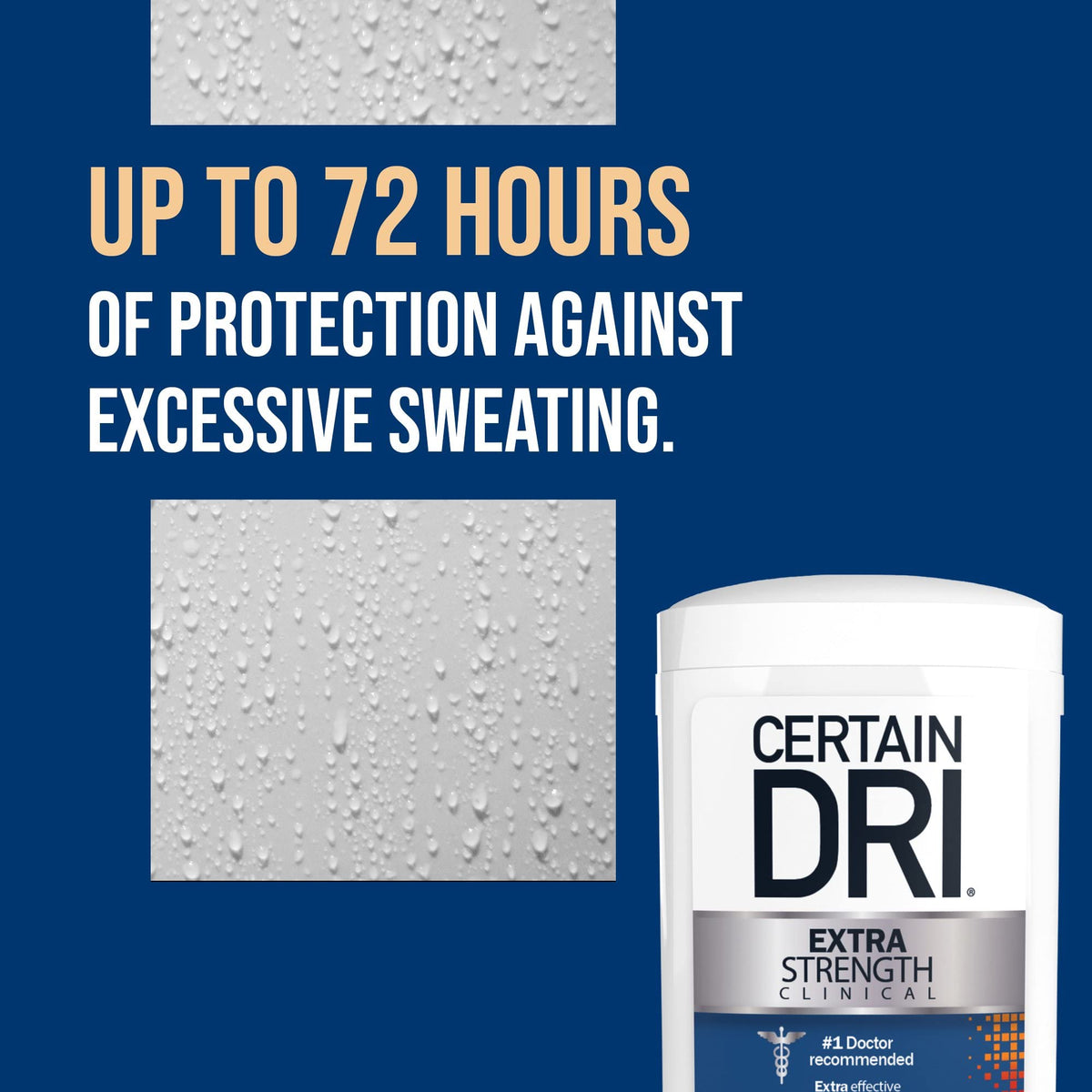 Side view of Certain Dri extra strength antiperspirant showing directions for bedtime application