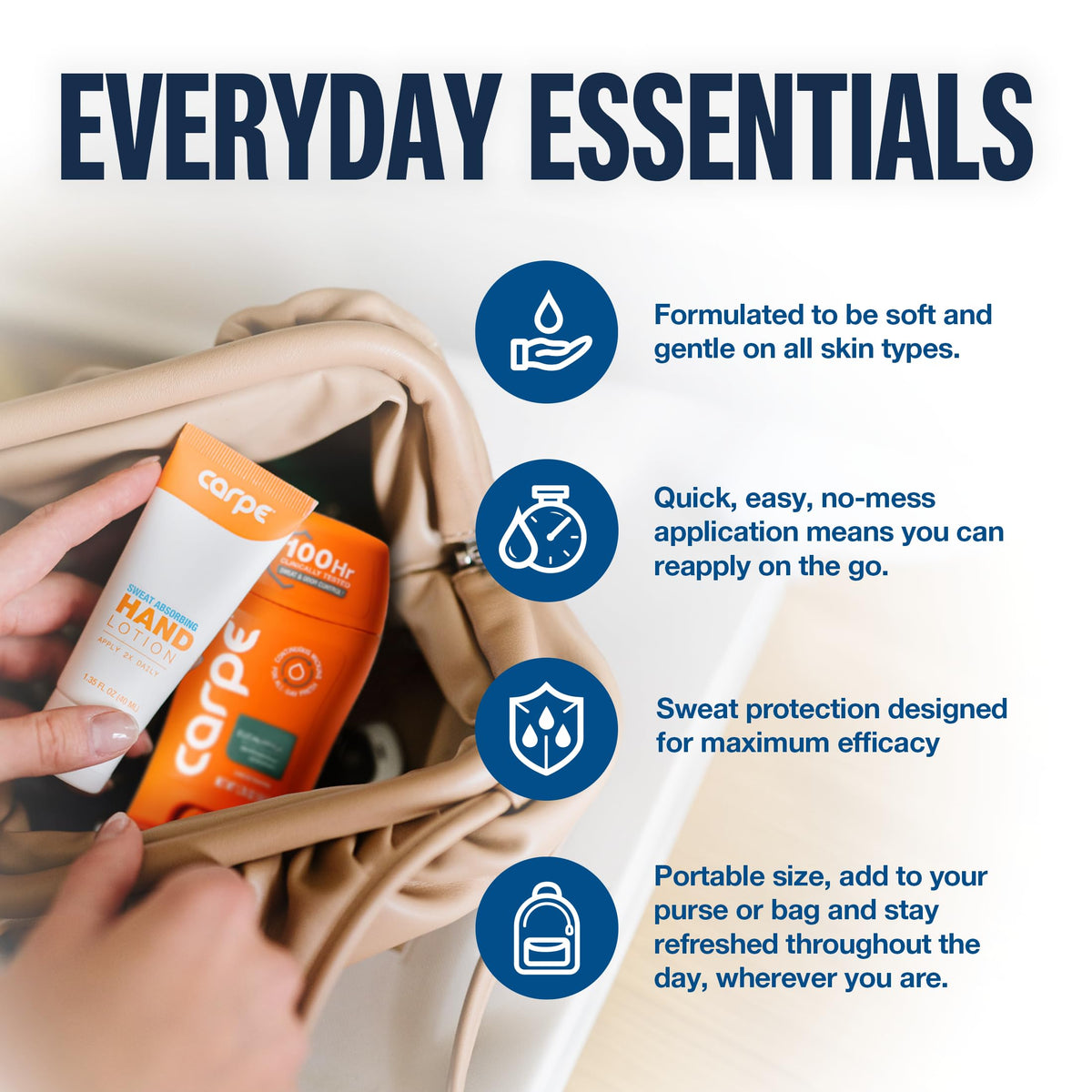 Carpe hand lotion for sweaty palms and improved grip