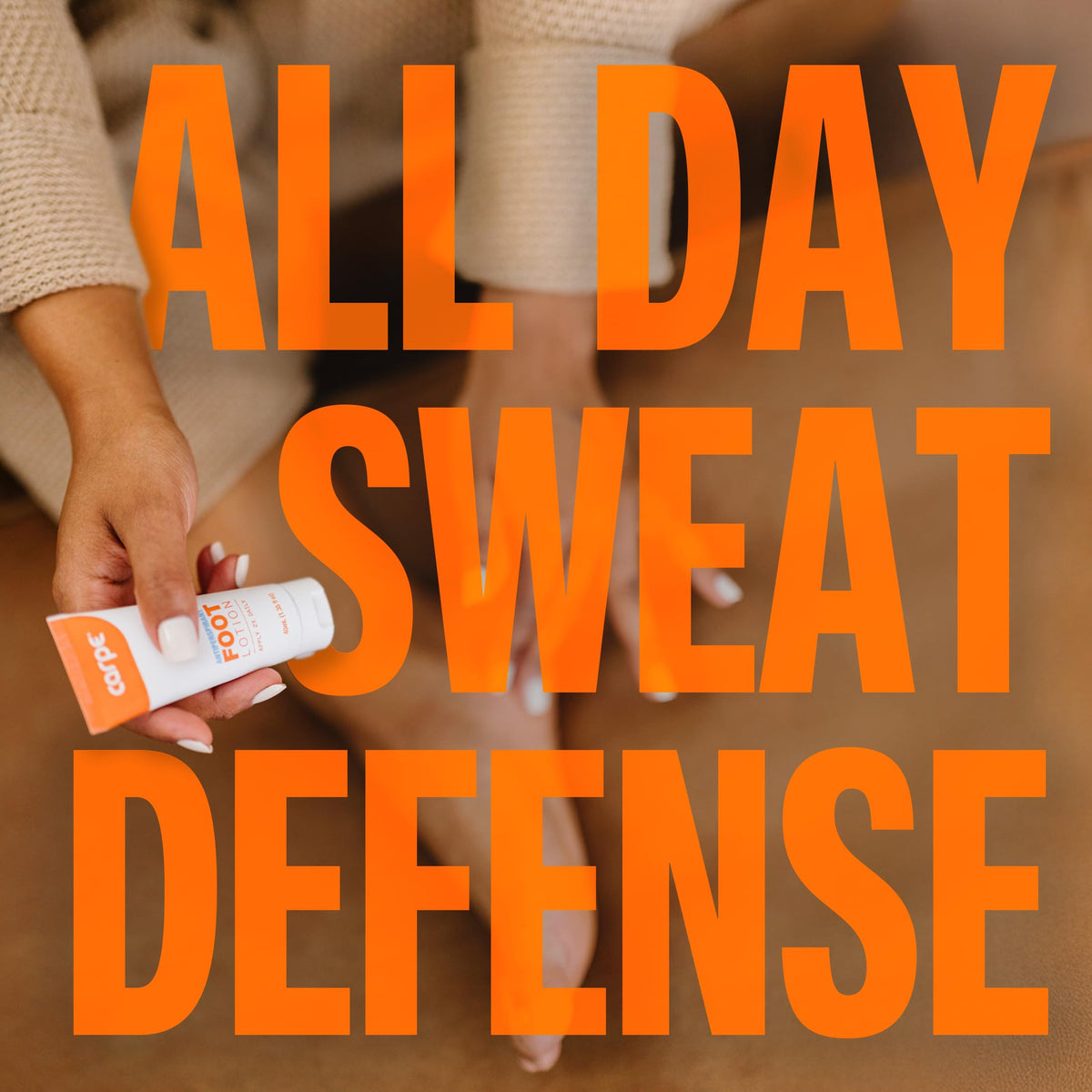 Carpe foot lotion for odor control and sweat prevention