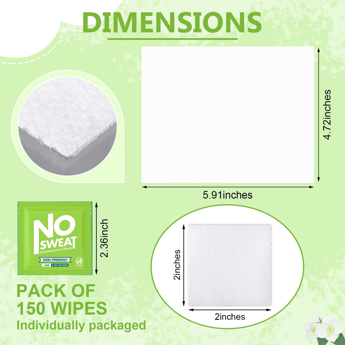 Individual packaging of Timgle anti-sweat wipes for travel