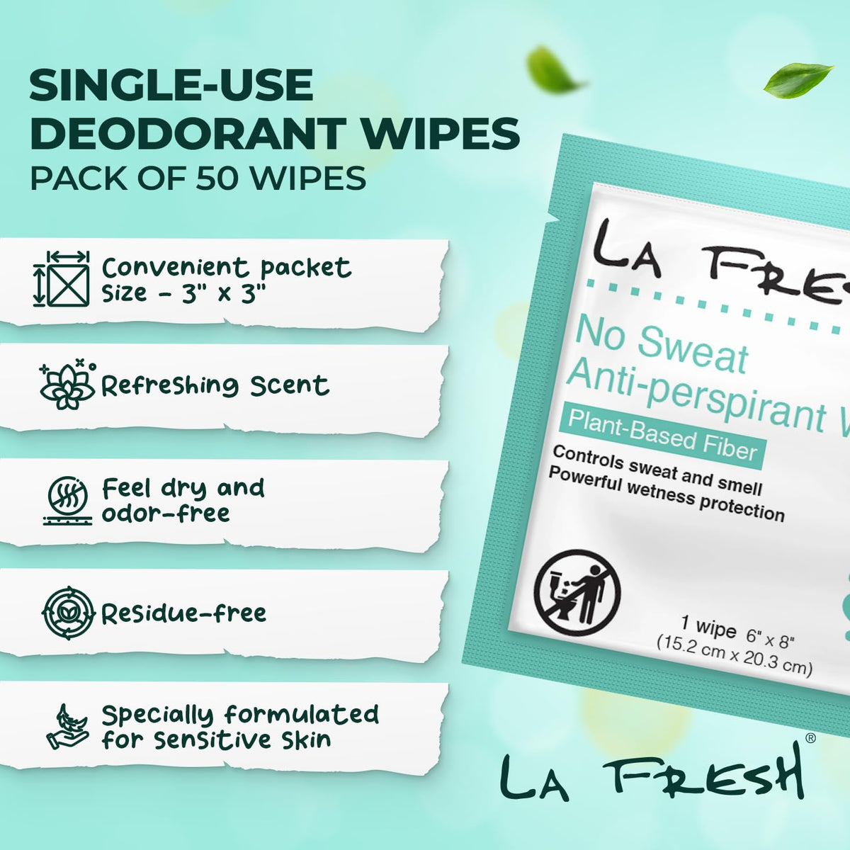 La Fresh body deodorant wipes travel pouch packaging