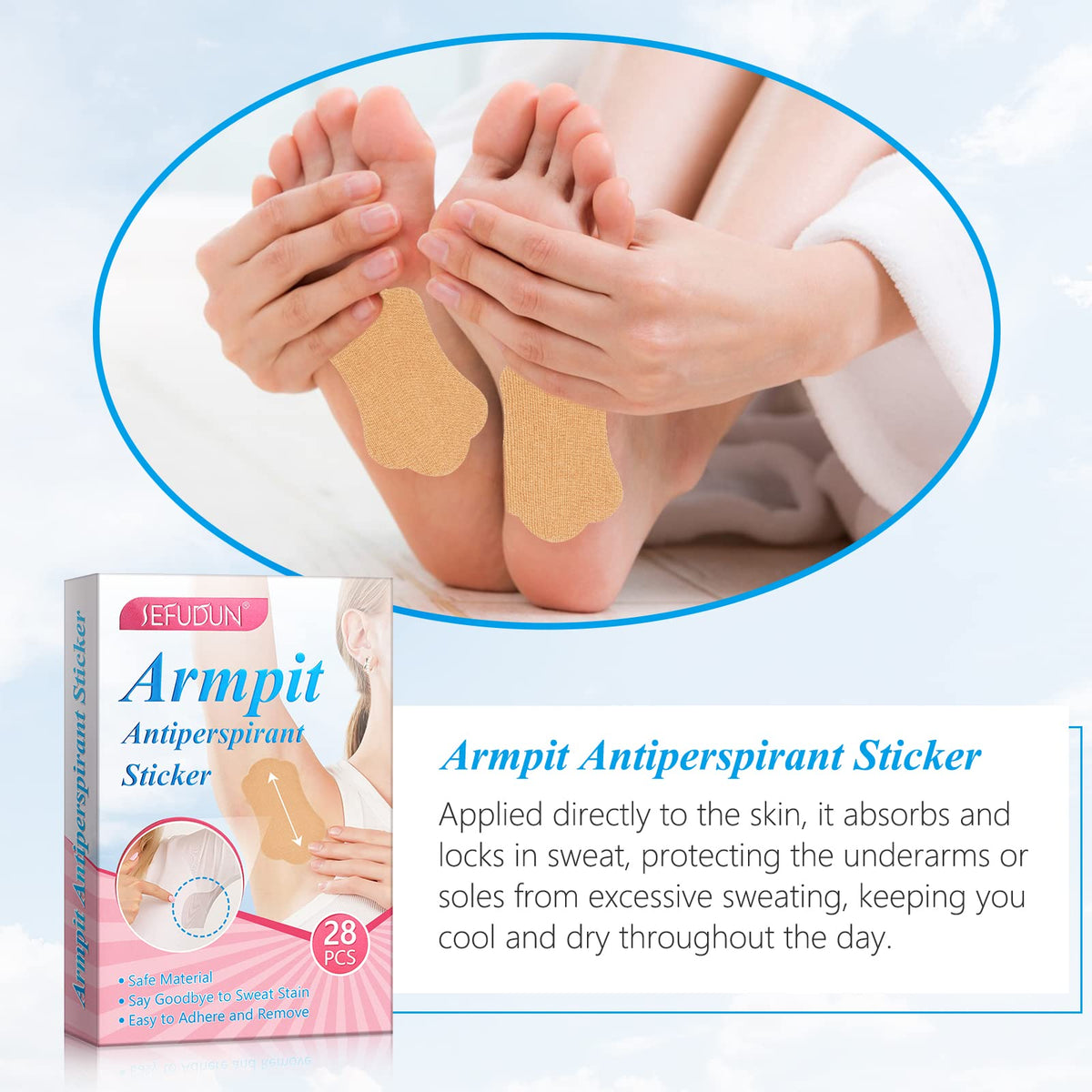 Soft breathable sweat absorbent patches for men and women