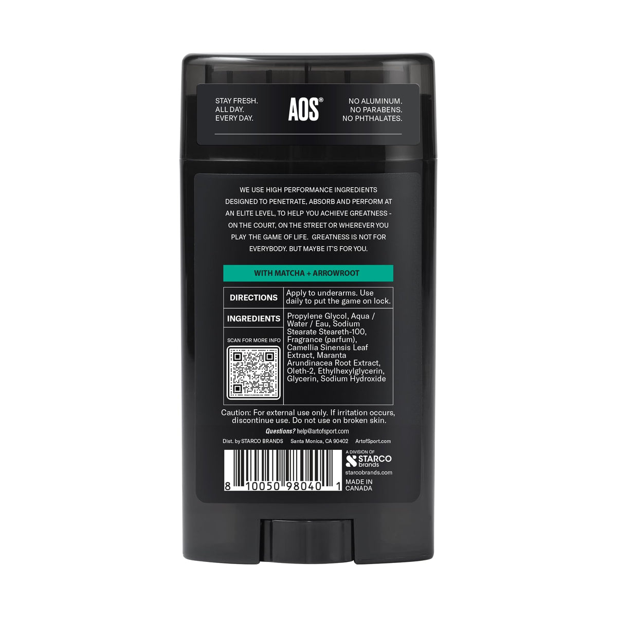 Art of Sport Antiperspirant 2 pack packaging details