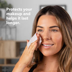 Using SweatBlock wipes on forehead to prevent sweat