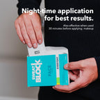 SweatBlock face wipes applied to neck and upper lip