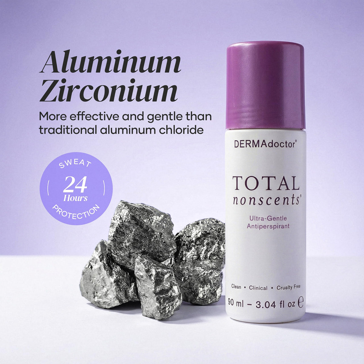 DERMAdoctor sensitive skin care roll on showing clear liquid protection benefits