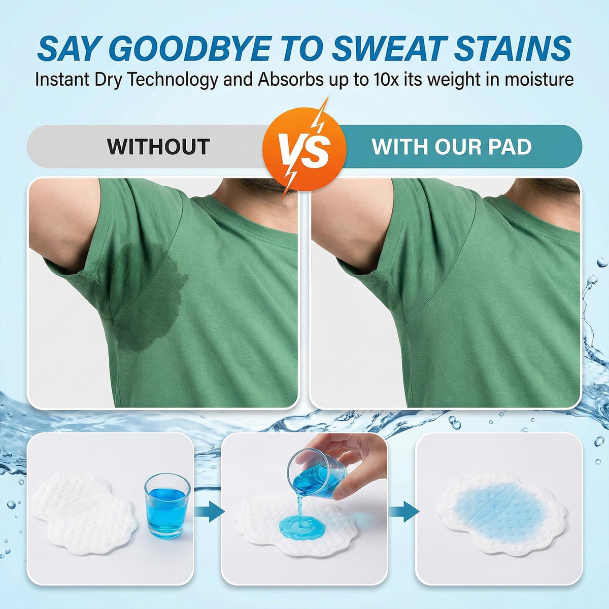 Maqihan disposable armpit pads showing absorbent texture