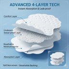 User demonstrating application of Maqihan sweat shield to shirt