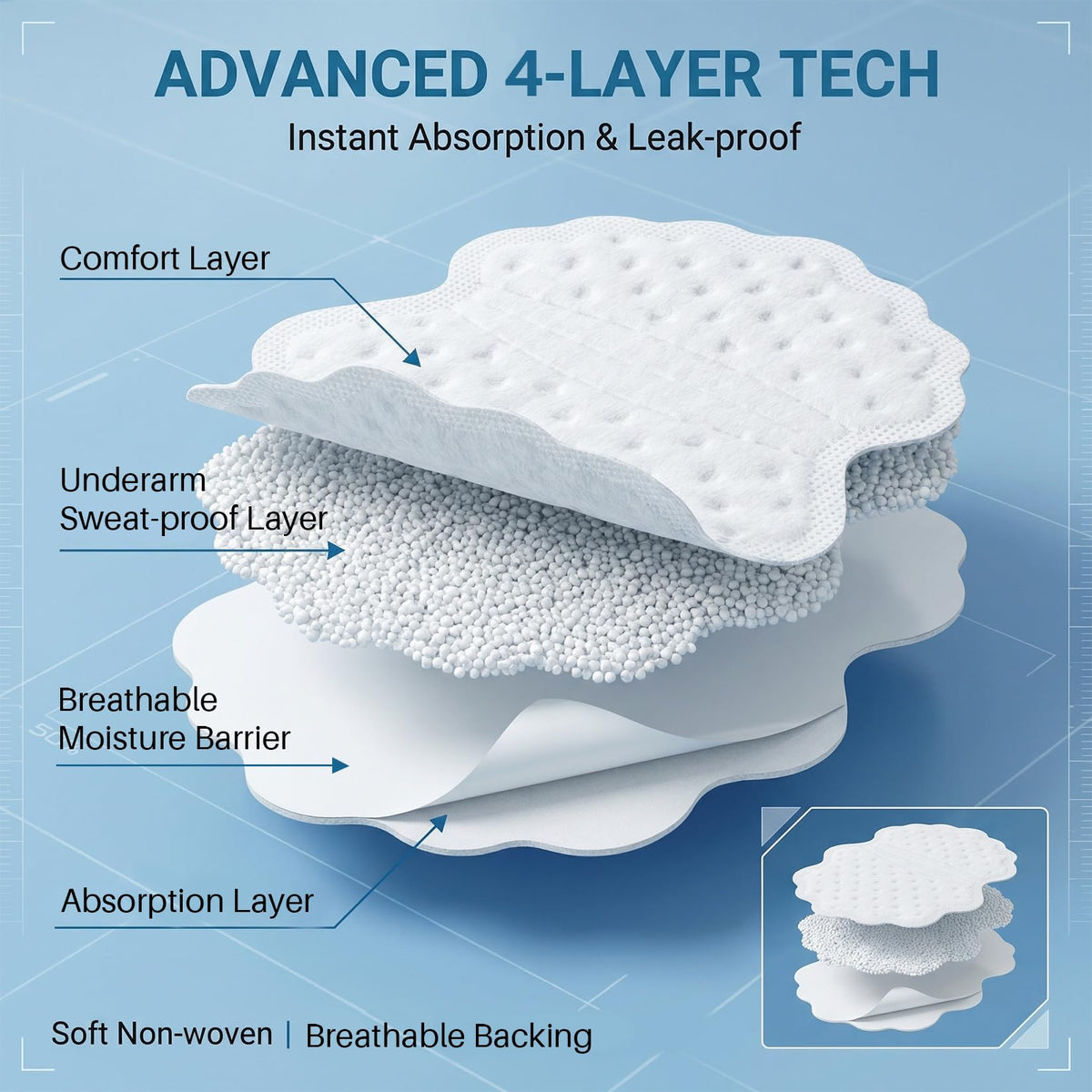 User demonstrating application of Maqihan sweat shield to shirt