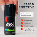 Side profile of SweatBlock maximum strength roll on