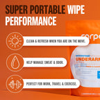 Carpe clinical strength underarm wipes showing 15 count box