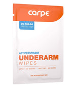 Carpe dermatologist recommended sweat blocking wipes usage