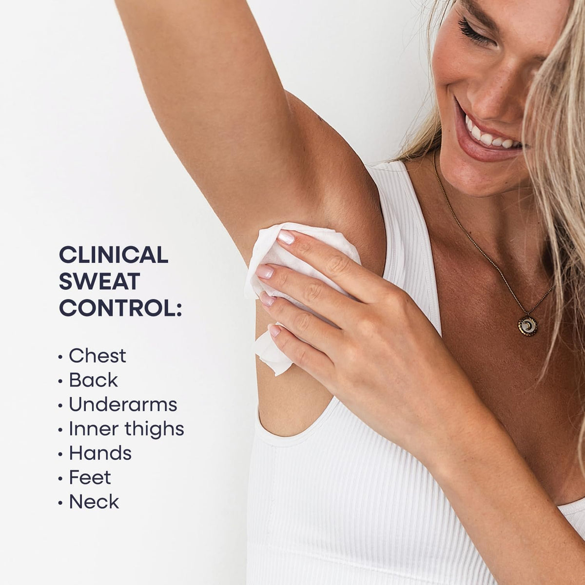 Duradry clinical strength sweat control wipes for feet