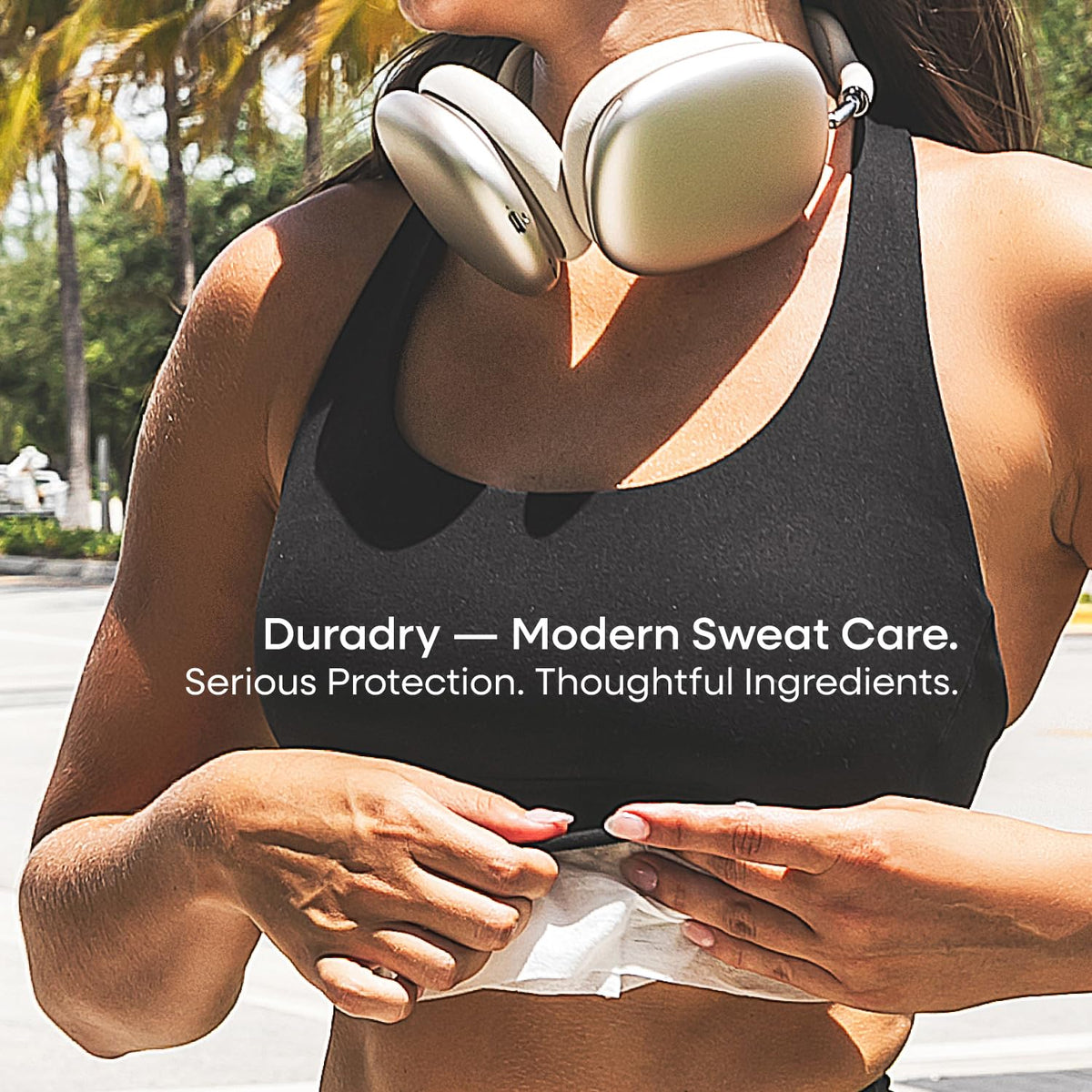Close up of Duradry antiperspirant wipe texture