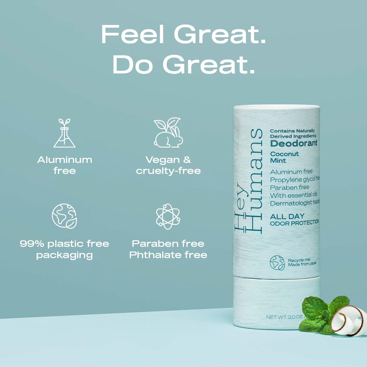 Hey Humans aluminum free deodorant stick ready for application