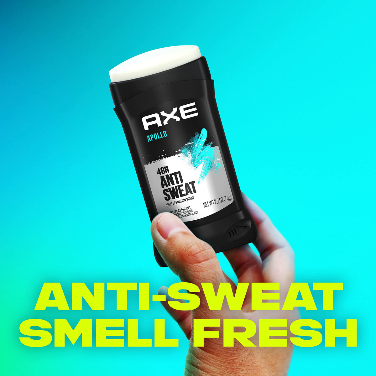 Side profile of the AXE Apollo deodorant stick highlighting the dial mechanism at the base.