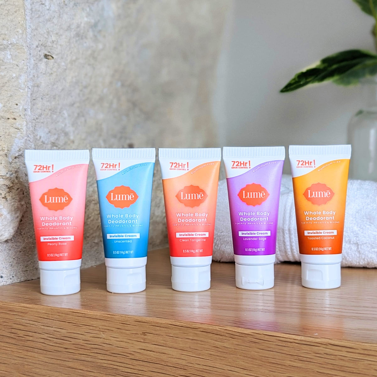 Lume whole body deodorant 0.5 ounce travel size tubes