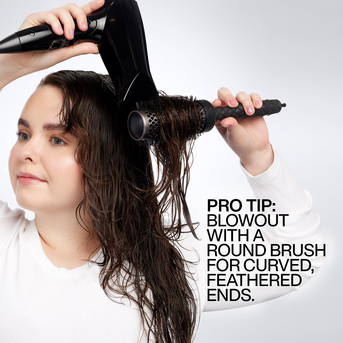 Redken 450 degree Fahrenheit thermal shield blow dry jelly texture demonstration