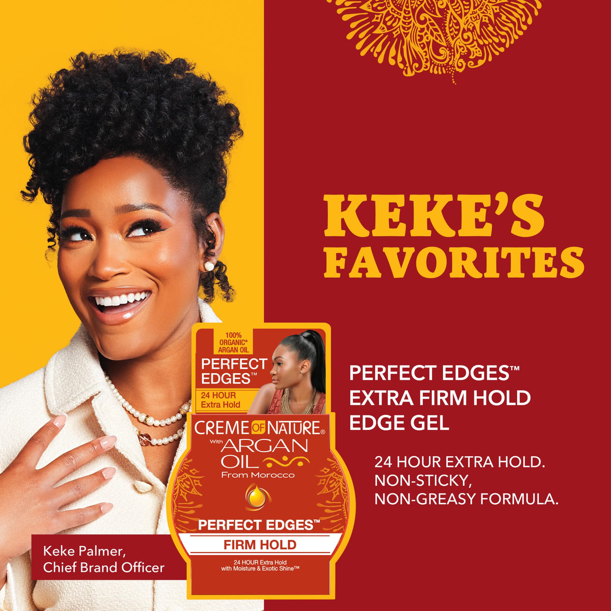 Creme of Nature 48 hour extra firm hold edge gel for frizz control