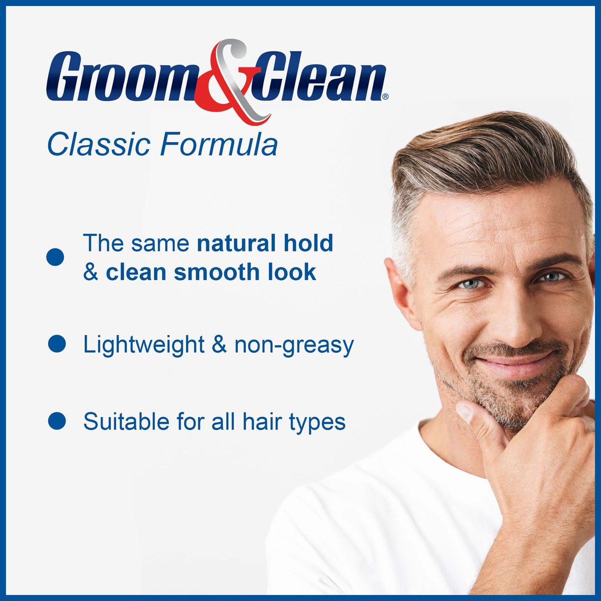 Groom And Clean non greasy hair gel medium hold product packaging back view