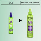 Garnier curly hair styling spray gel bottle close up