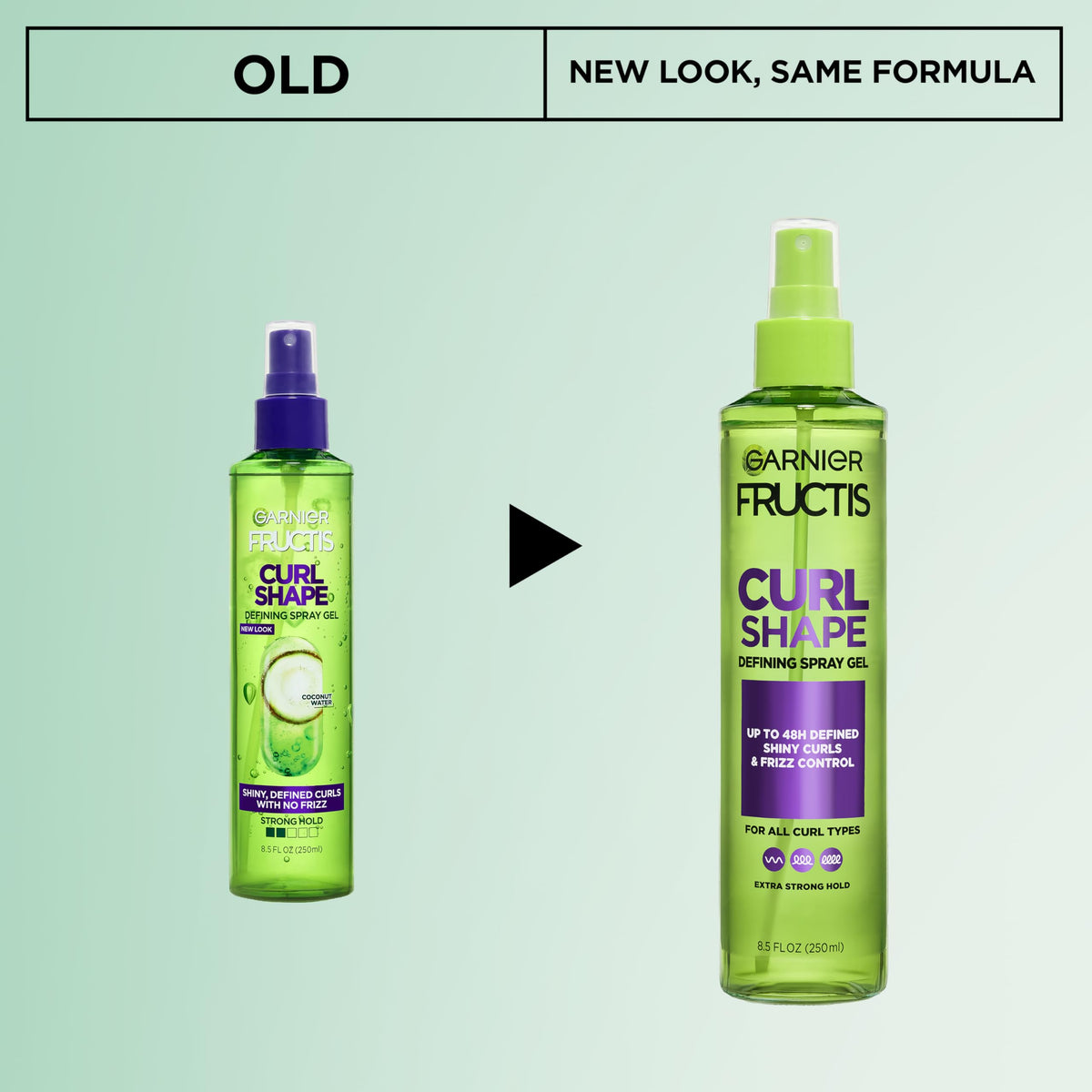 Garnier curly hair styling spray gel bottle close up