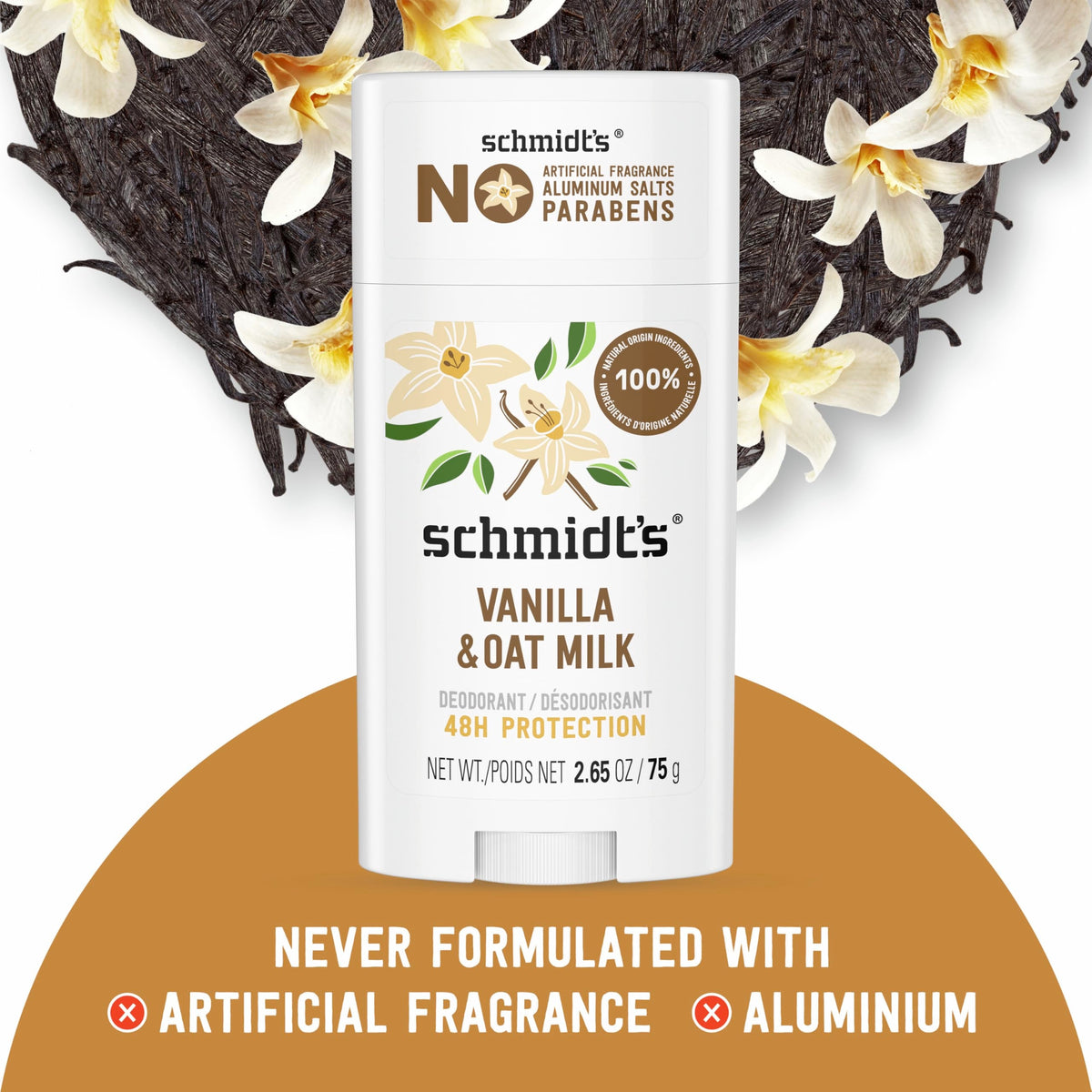 Schmidt's Vanilla and Oat Milk deodorant for men and women