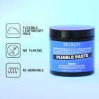Redken Rewind 06 alternative hair paste jar lid with clear product branding