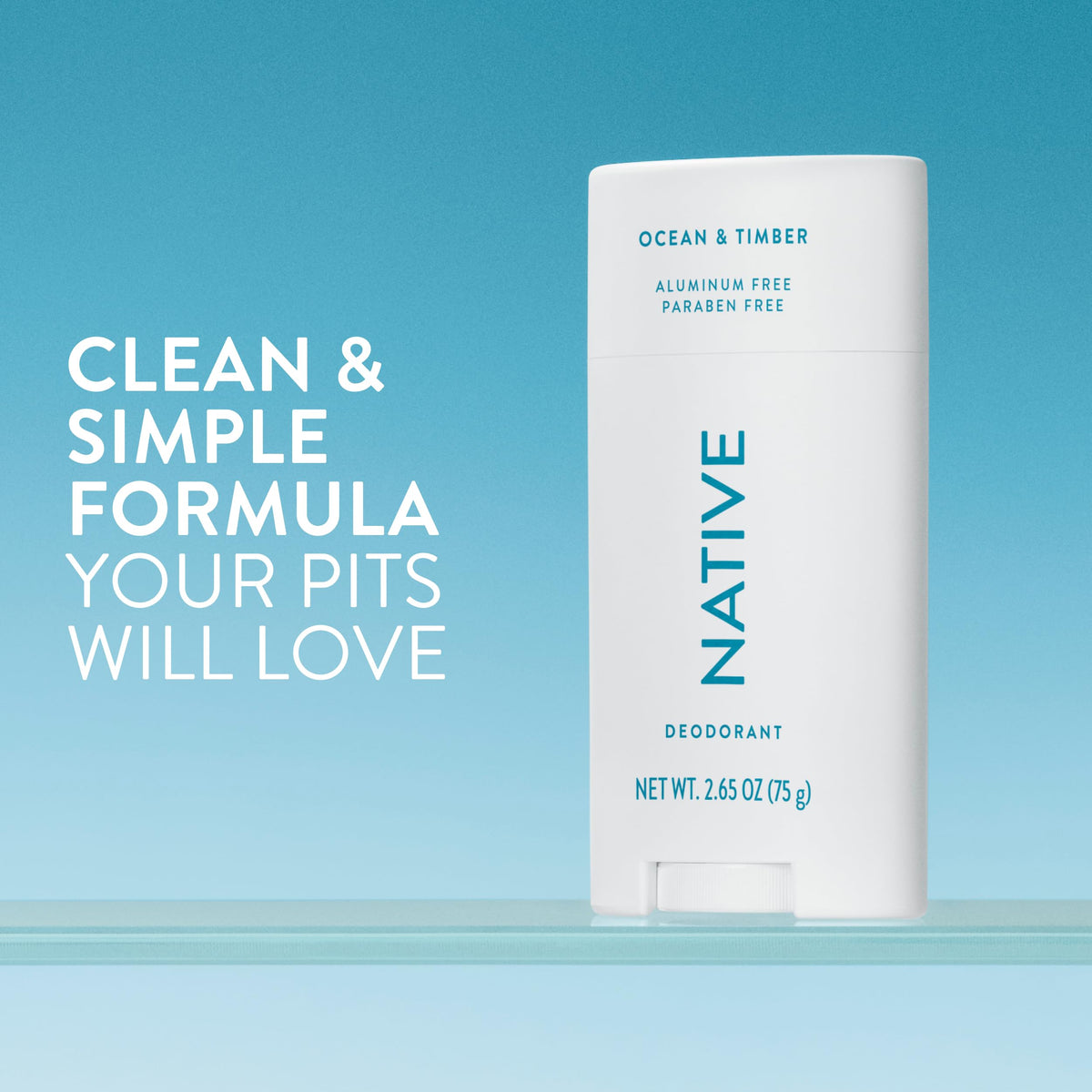Native aluminum free deodorant 2.65 ounces label