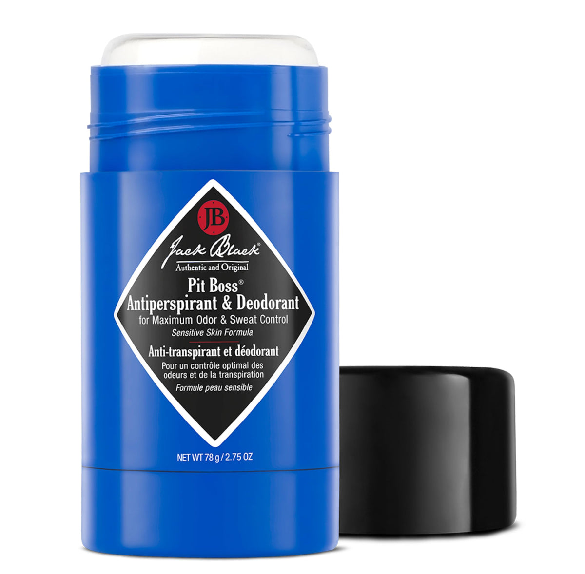 Premium men grooming personal care stick by Jack Black brand packaging side view