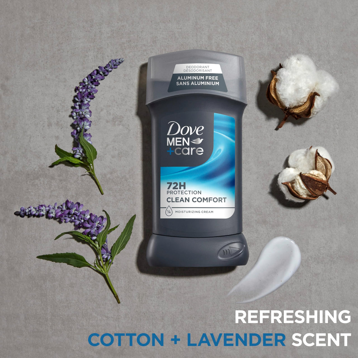 Four pack bundle of Dove Men Care clean comfort daily grooming essentials