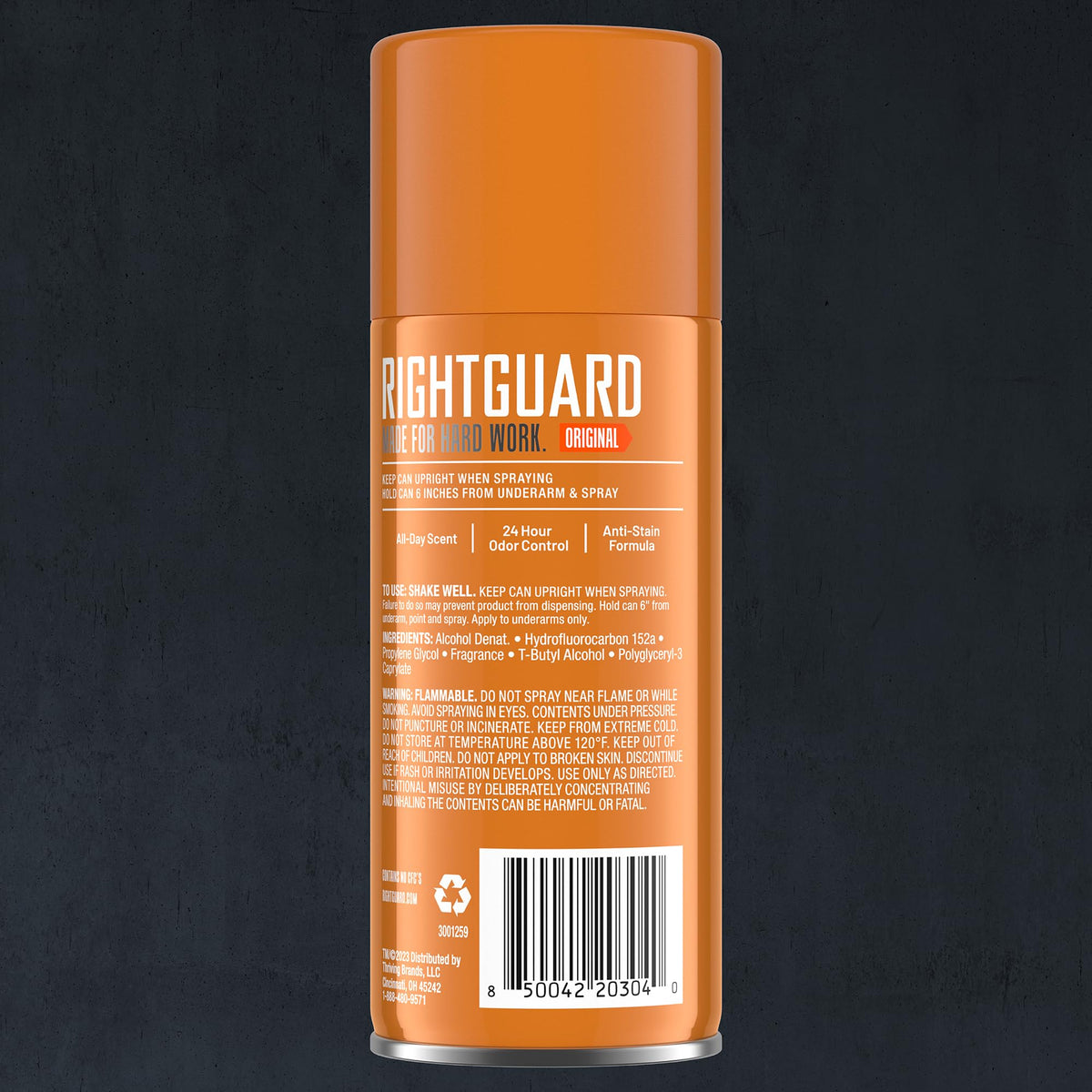 Right Guard aluminum free men spray deodorant pack of two displaying product labels and weight details