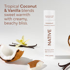 Back label of Native deodorant spray showing ingredients