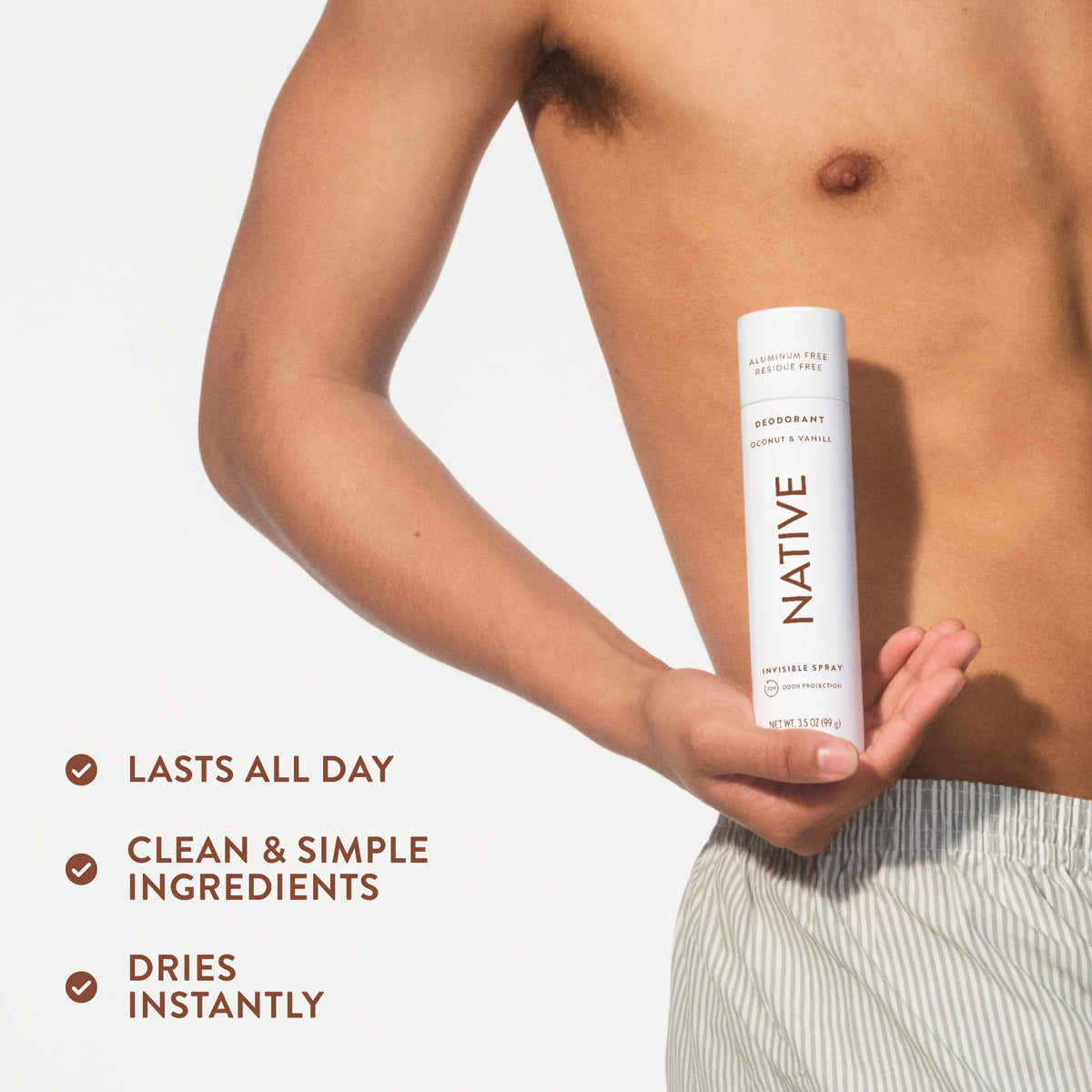 Travel size 3.5 ounce Native deodorant spray bottle