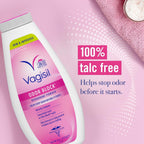 Vagisil 8 Ounce fresh scent feminine powder close up view