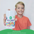 Hypoallergenic kids deodorant for sensitive skin back label details