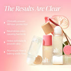 Close up of Saltair 5% AHA serum roll on bottles