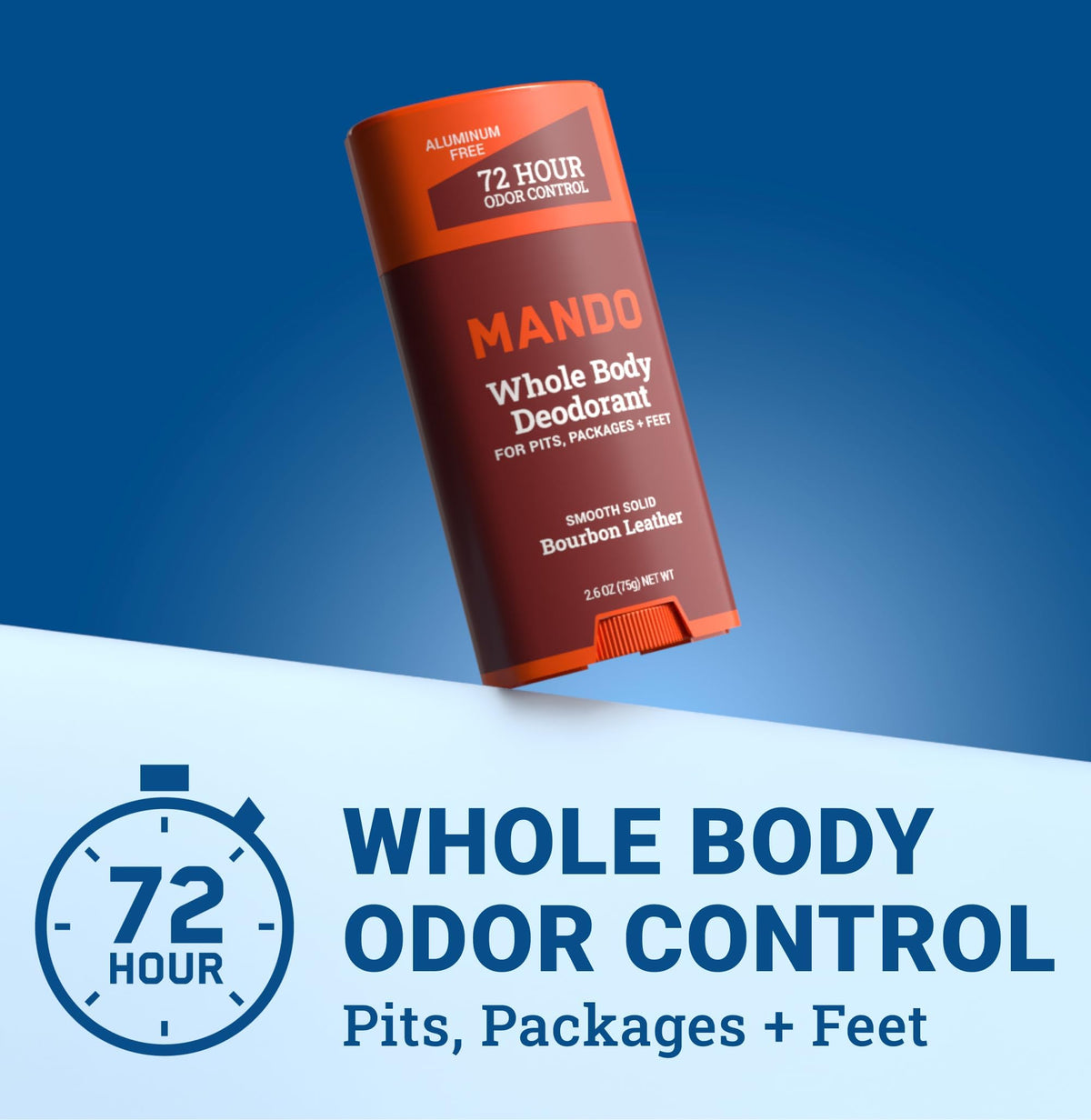 Mando deodorant smooth solid stick packaging details