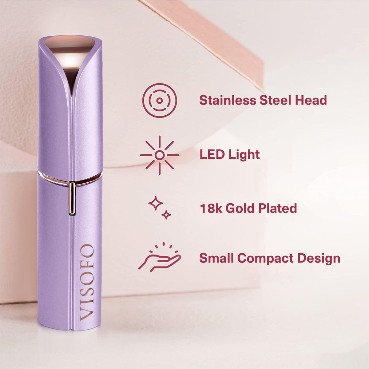 Compact lipstick style facial hair trimmer by Visofo