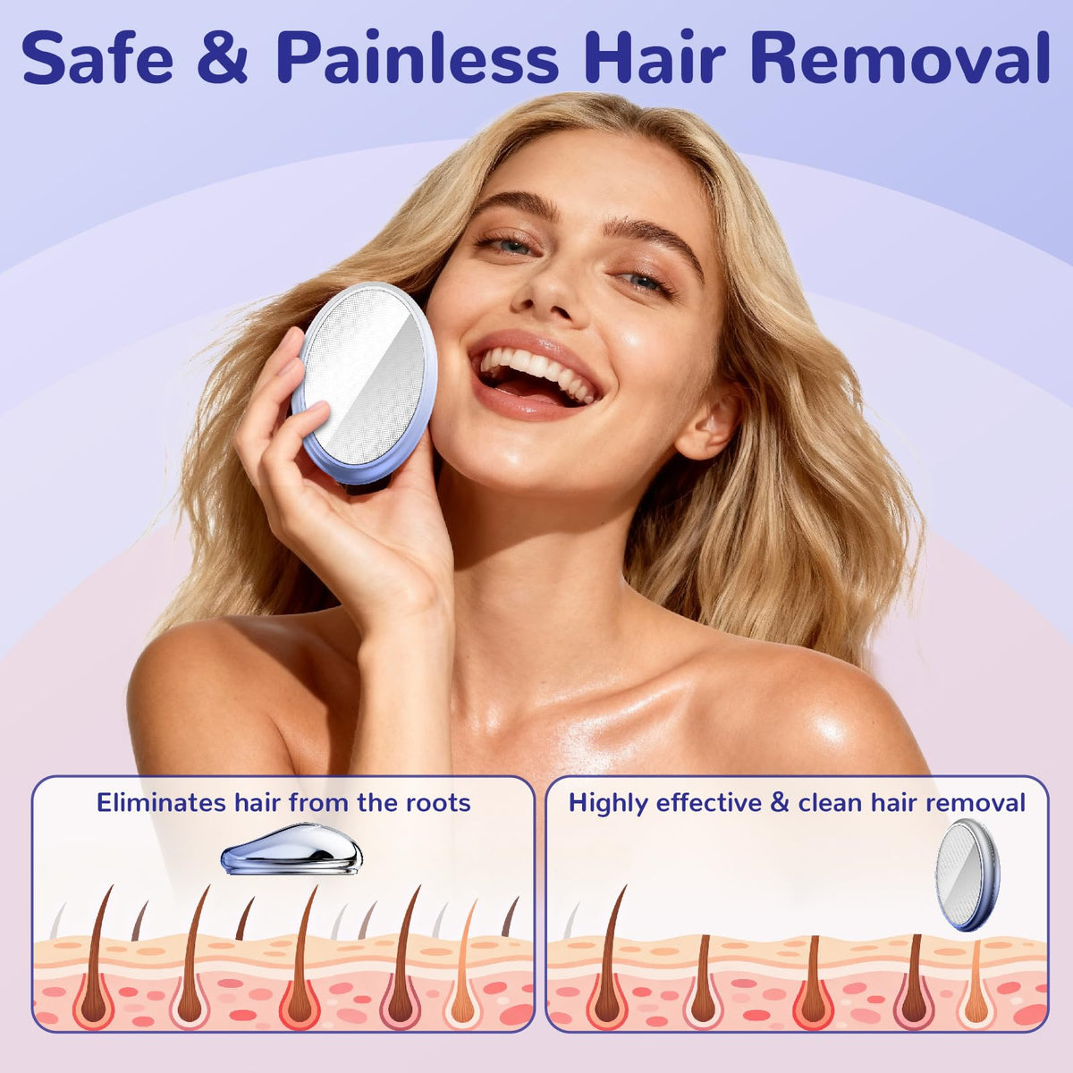 Hoyesch painless epilator ergonomic handle design for easy grip