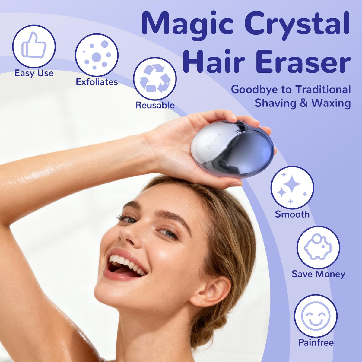 Hoyesch gradient blue crystal hair remover unboxing showing packaging