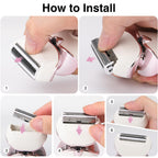 Two pack premium stainless steel replacement heads for sensitive skin hair removal.