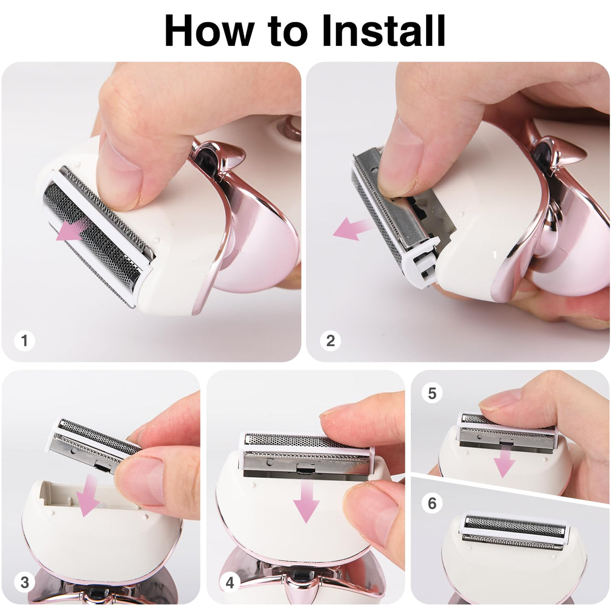 Two pack premium stainless steel replacement heads for sensitive skin hair removal.