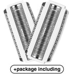 Side profile of the authentic imported PRITECH shaver head attachments showing structural compatibility.