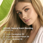 Premium anti hair fall treatment spray bottle displayed with botanical extracts