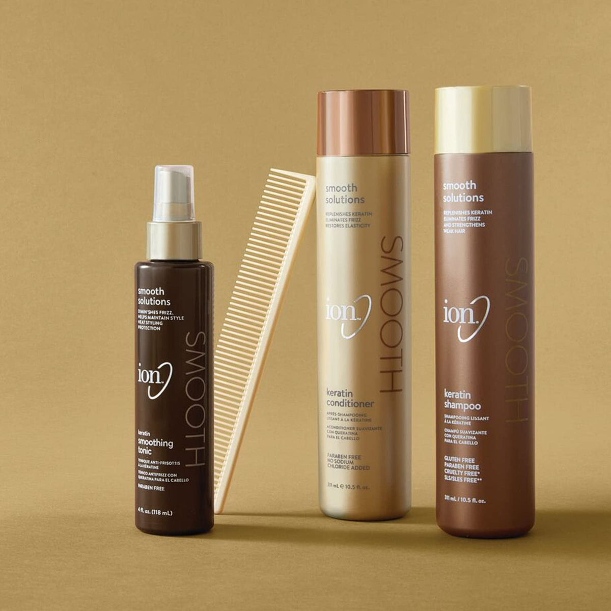 Ion brand anti frizz keratin spray for dry brittle hair care