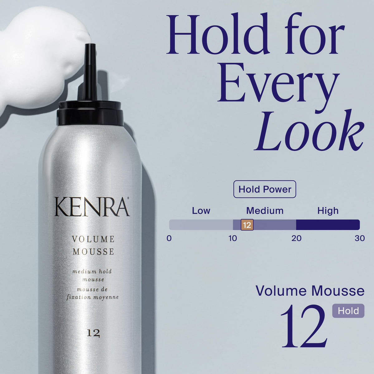 Kenra 12 volume mousse 8 Ounce canister with premium salon brand packaging details