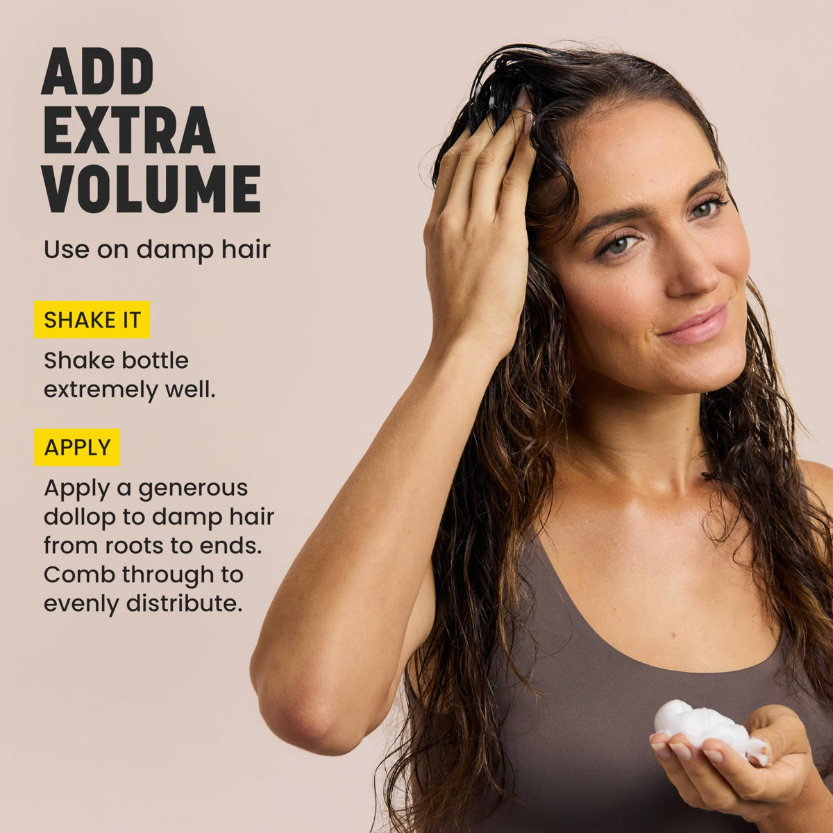 Drybar Southern Belle mousse ingredients and benefits label